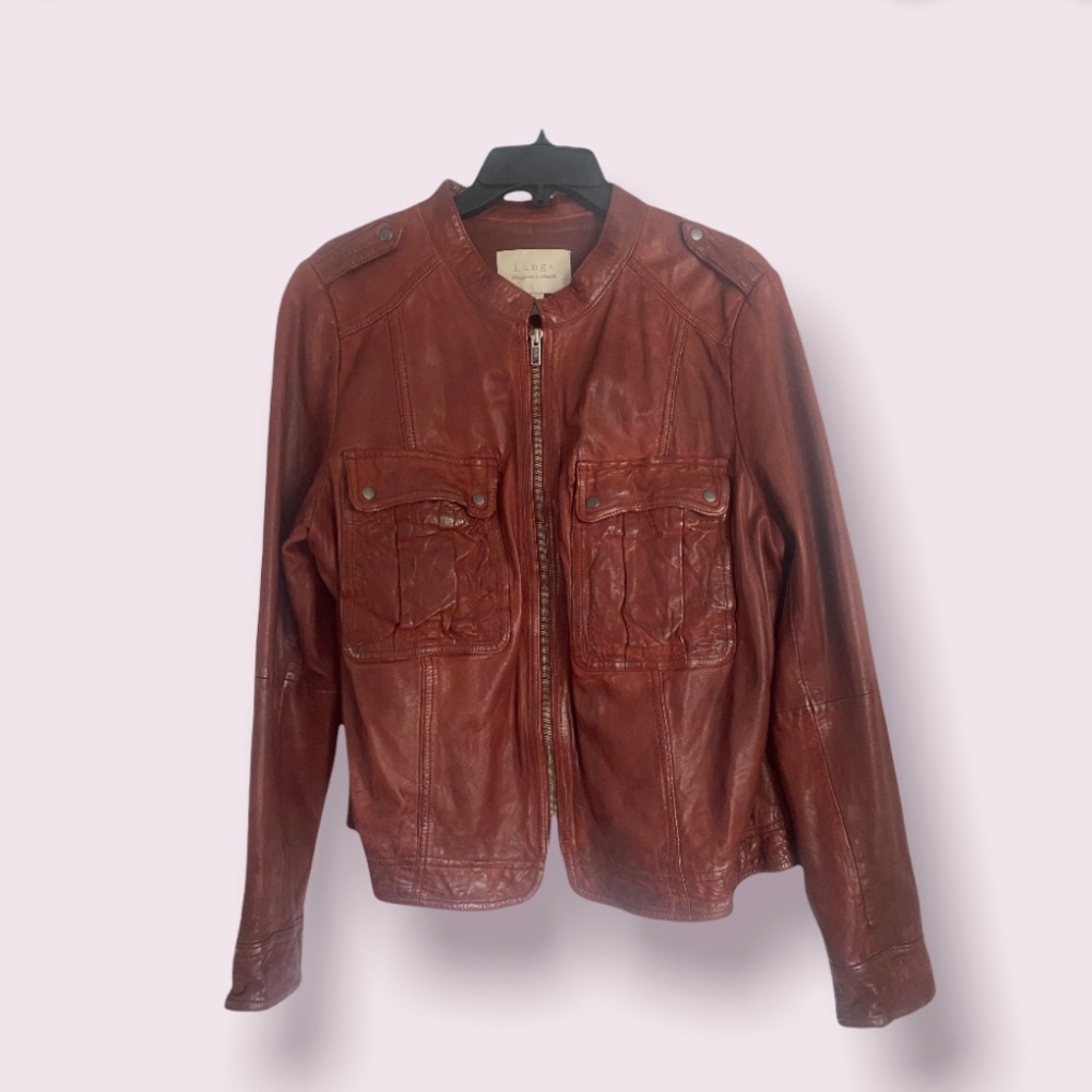 Hinge Patch Pocket Leather Jacket - image 2